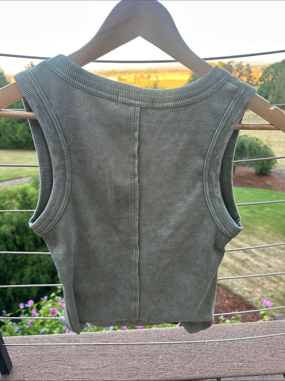 Gilded Intent Olive Ribbed Tank - Picture 3 of 3